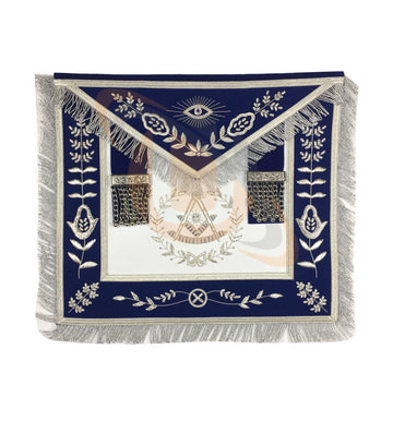Masonic Blue Lodge Past Master Silver Handmade Embroidery Apron - kitchcutlery
 - 1